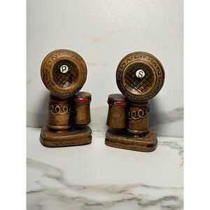Vintage Antique Candlestick Telephone Salt and Pepper Shakers Set Made in Japan